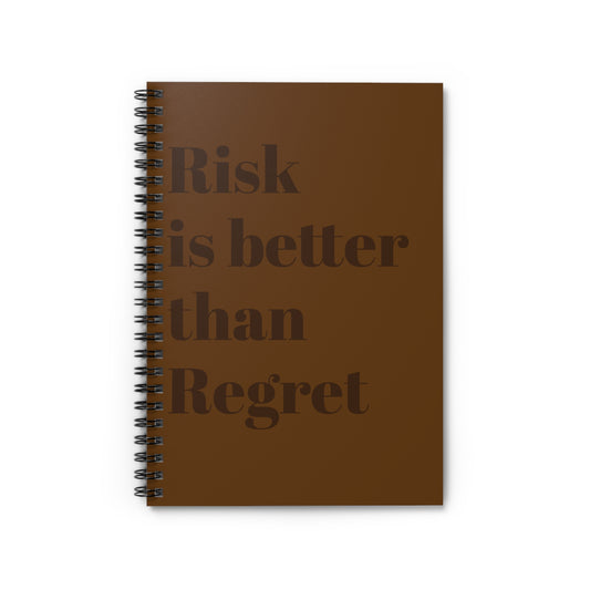 Inspirational Spiral Notebook - 'Risk is Better Than Regret', Journal, Stationery, Gift for Students, Note Taking, Motivational Notebook