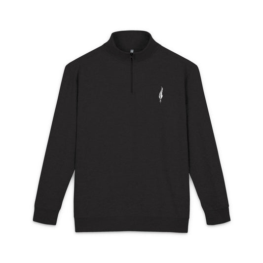 Embroidered Minimalist Quarter-Zip Fleece Pullover