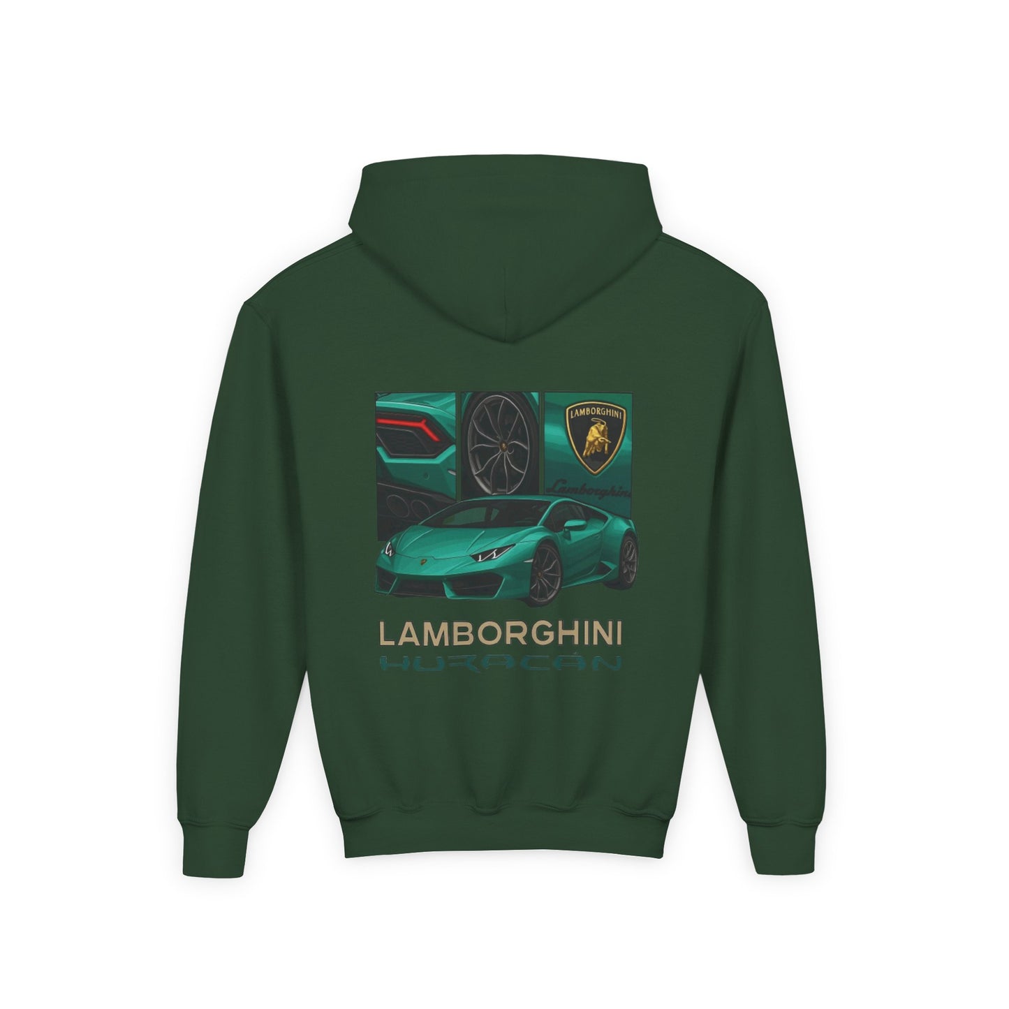 Huracán Sports Car Youth Hoodie — Lamborghini Graphic Kids Sweatshirt