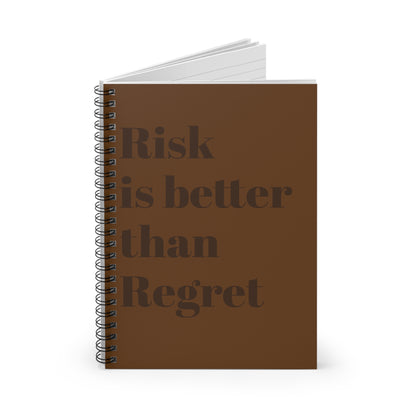 Inspirational Spiral Notebook - 'Risk is Better Than Regret', Journal, Stationery, Gift for Students, Note Taking, Motivational Notebook