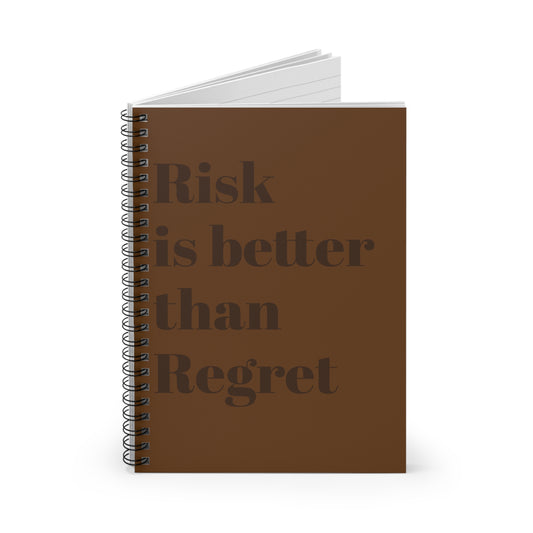 Inspirational Spiral Notebook - 'Risk is Better Than Regret', Journal, Stationery, Gift for Students, Note Taking, Motivational Notebook