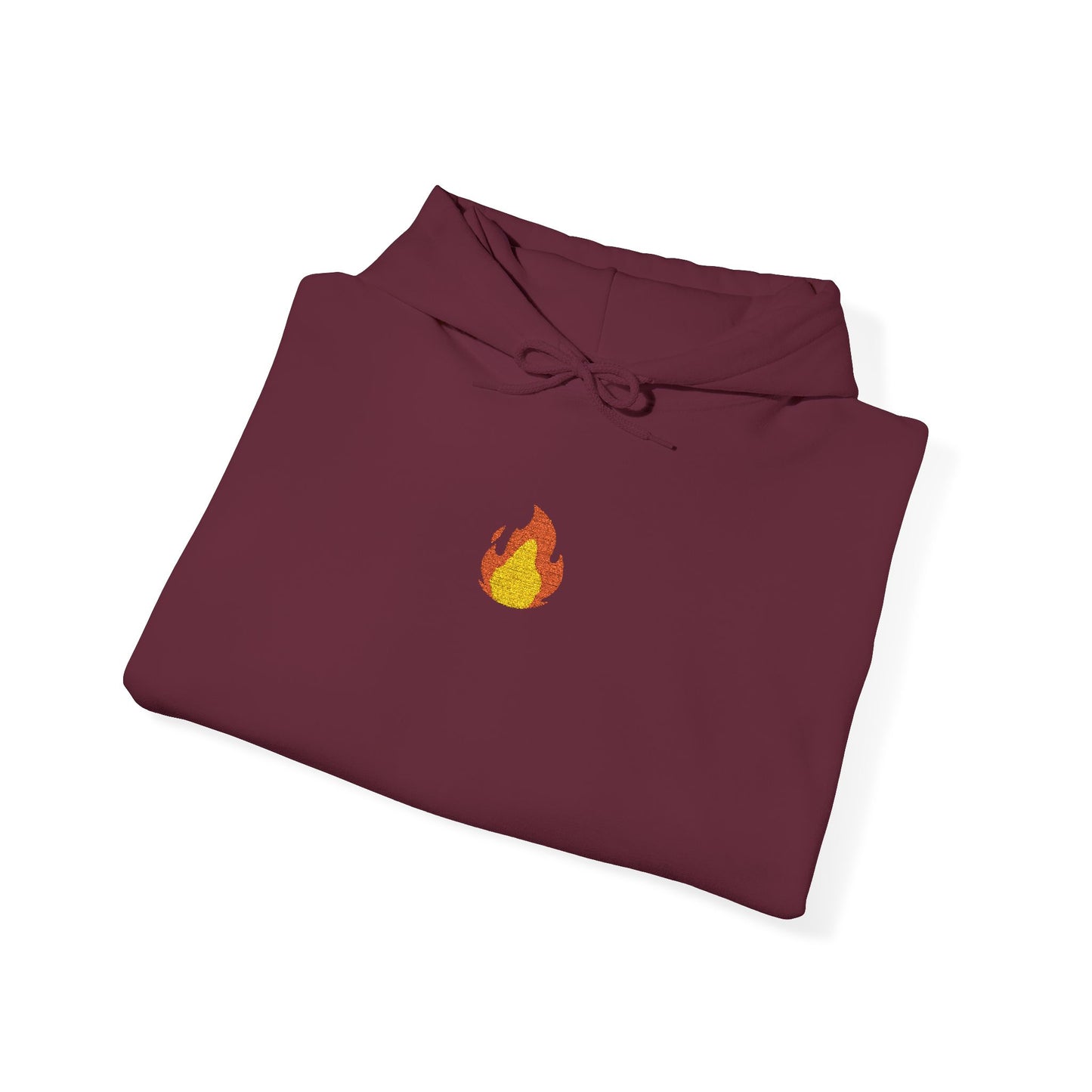 Flame Heart Hoodie — Minimal Fiery Emblem Sweatshirt