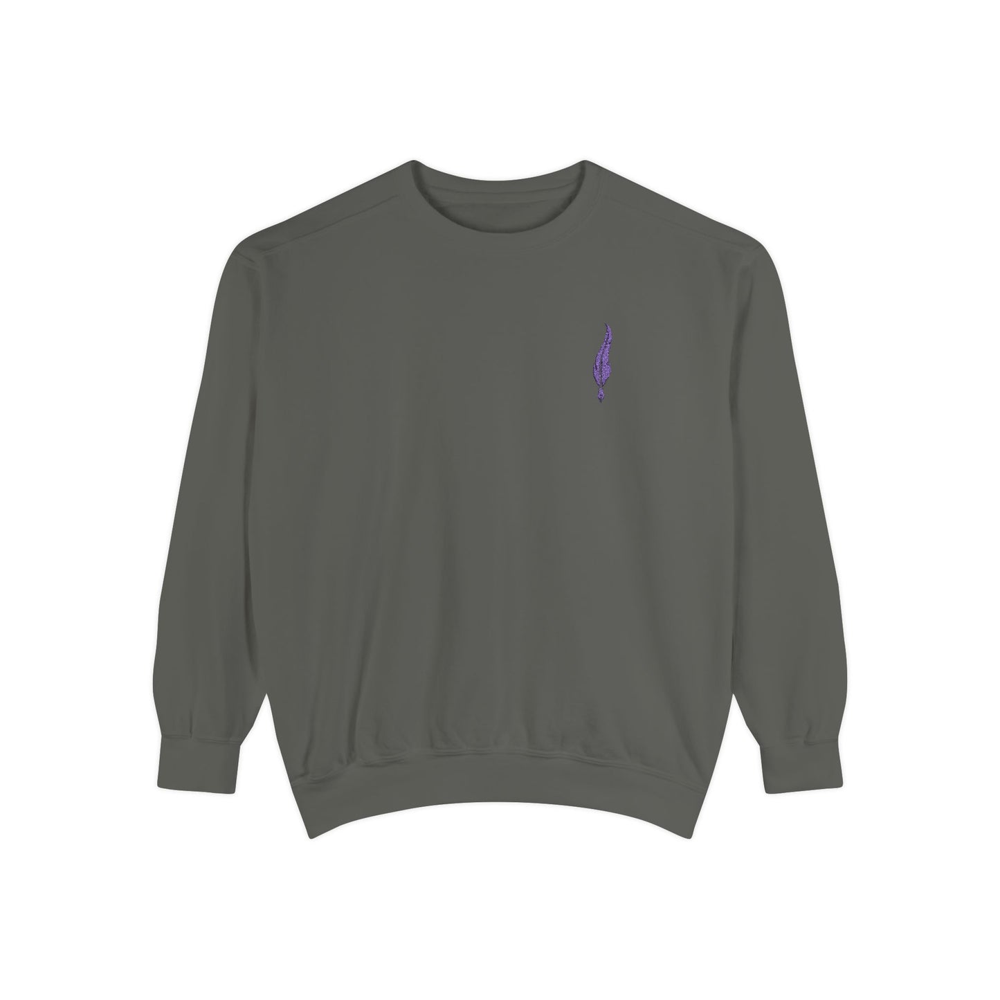 Lavender Stem Sweatshirt — Minimal Floral Crewneck