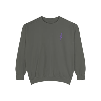 Lavender Stem Sweatshirt — Minimal Floral Crewneck