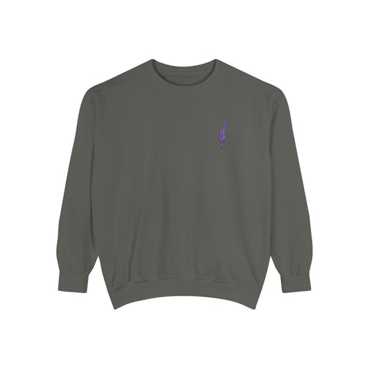 Lavender Stem Sweatshirt — Minimal Floral Crewneck