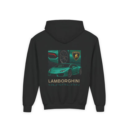 Huracán Sports Car Youth Hoodie — Lamborghini Graphic Kids Sweatshirt