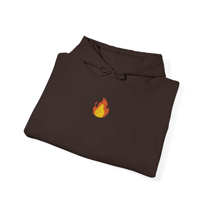 Flame Heart Hoodie — Minimal Fiery Emblem Sweatshirt