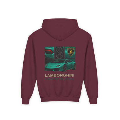 Huracán Sports Car Youth Hoodie — Lamborghini Graphic Kids Sweatshirt