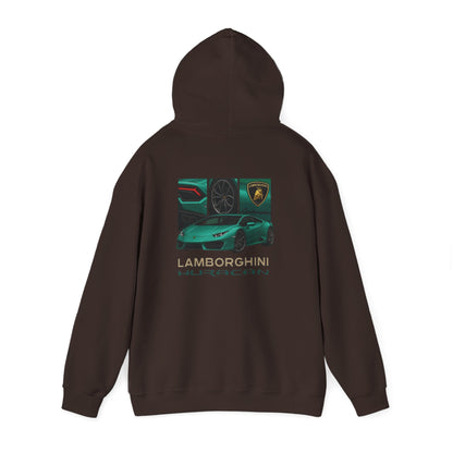 Lamborghini Huracán Graphic Hoodie — White Luxury Sports Car Pullover