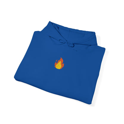 Flame Heart Hoodie — Minimal Fiery Emblem Sweatshirt