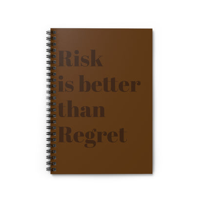 Inspirational Spiral Notebook - 'Risk is Better Than Regret', Journal, Stationery, Gift for Students, Note Taking, Motivational Notebook
