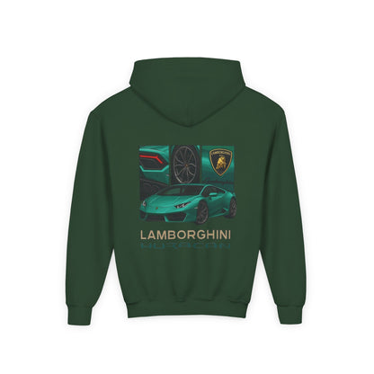Huracán Sports Car Youth Hoodie — Lamborghini Graphic Kids Sweatshirt