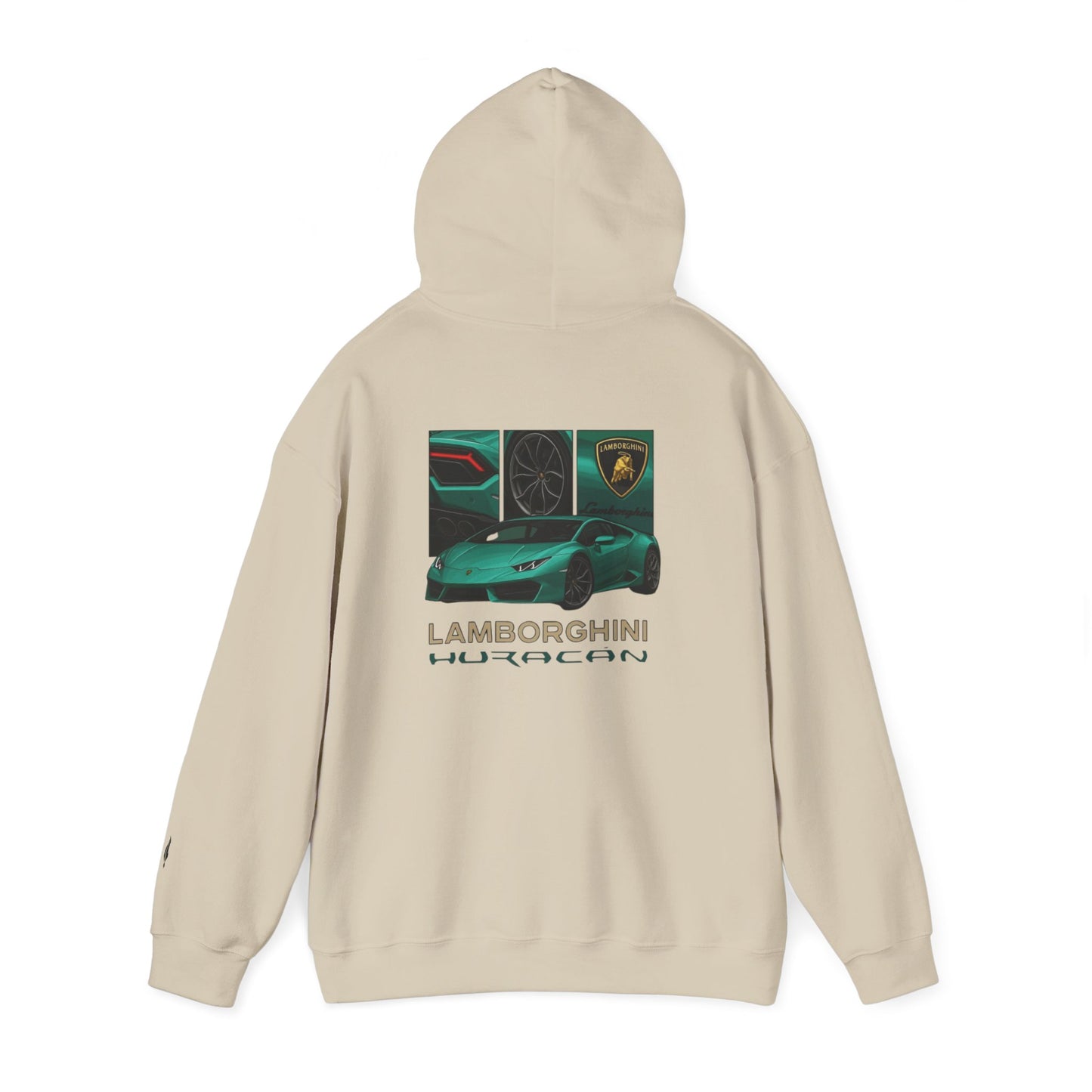 Lamborghini Huracán Graphic Hoodie — White Luxury Sports Car Pullover