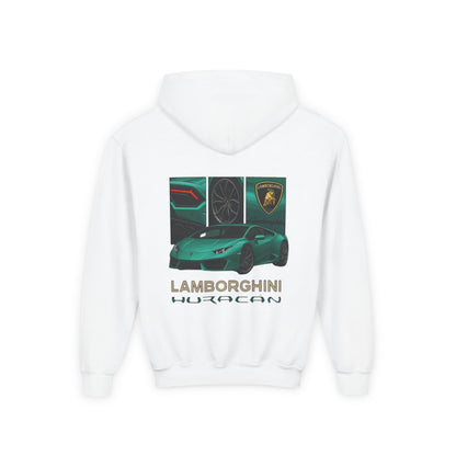 Huracán Sports Car Youth Hoodie — Lamborghini Graphic Kids Sweatshirt