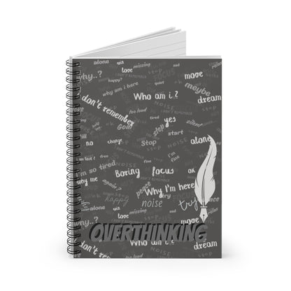 Thought-Provoking Spiral Notebook - Ruled Lines, Grey Aesthetic Stationery, Inspirational Journal, Gift for Writers, Back to School Supplies