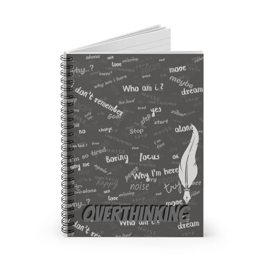Thought-Provoking Spiral Notebook - Ruled Lines, Grey Aesthetic Stationery, Inspirational Journal, Gift for Writers, Back to School Supplies