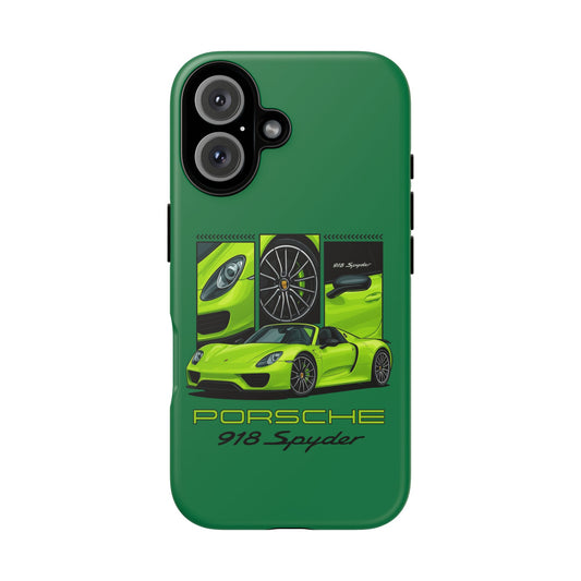Porsche 918 Spyder Green Phone Case — Sports Car Protective Cover