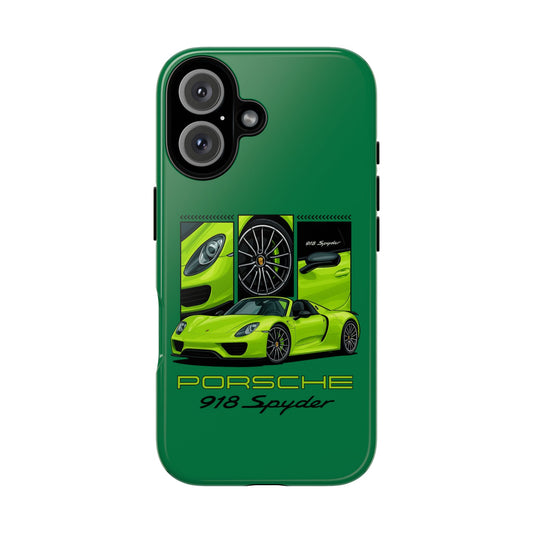 Porsche 918 Spyder Green Phone Case — Sports Car Protective Cover