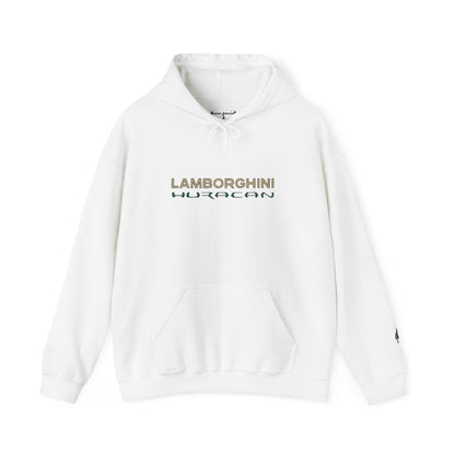 Lamborghini Huracán Graphic Hoodie — White Luxury Sports Car Pullover