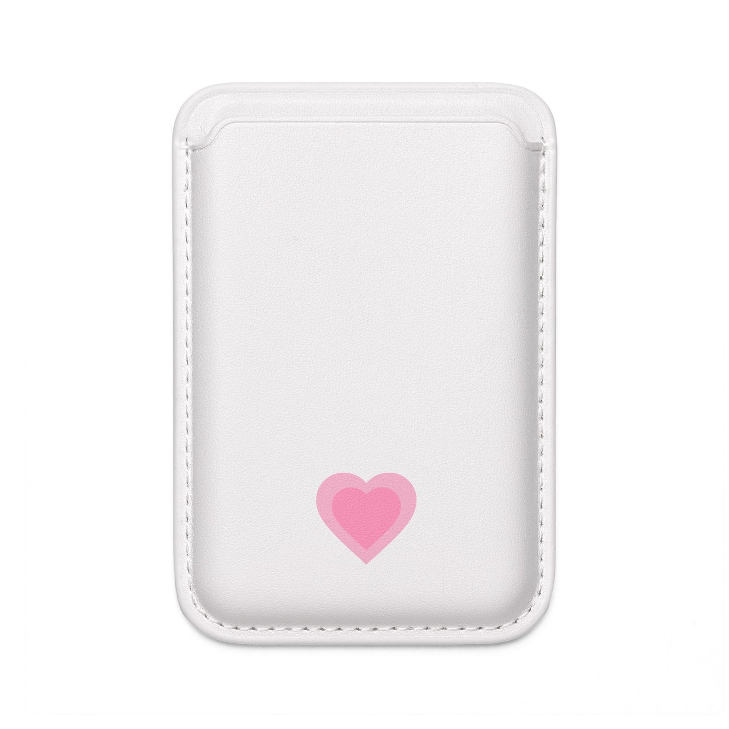 MagSafe Vegan Wallet — Pink Heart Minimal Card Holder