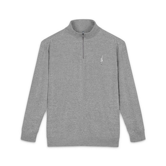 Embroidered Minimalist Quarter-Zip Fleece Pullover