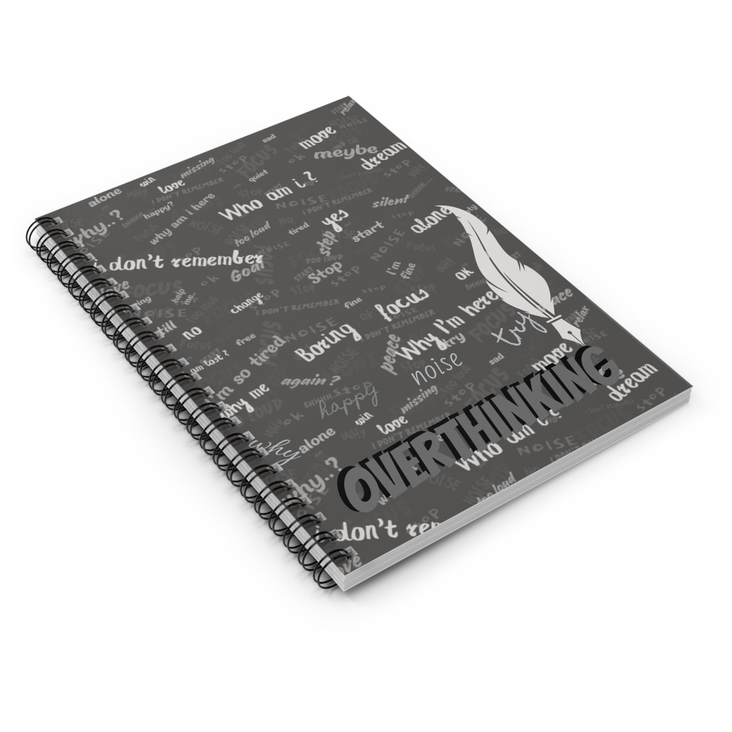 Thought-Provoking Spiral Notebook - Ruled Lines, Grey Aesthetic Stationery, Inspirational Journal, Gift for Writers, Back to School Supplies