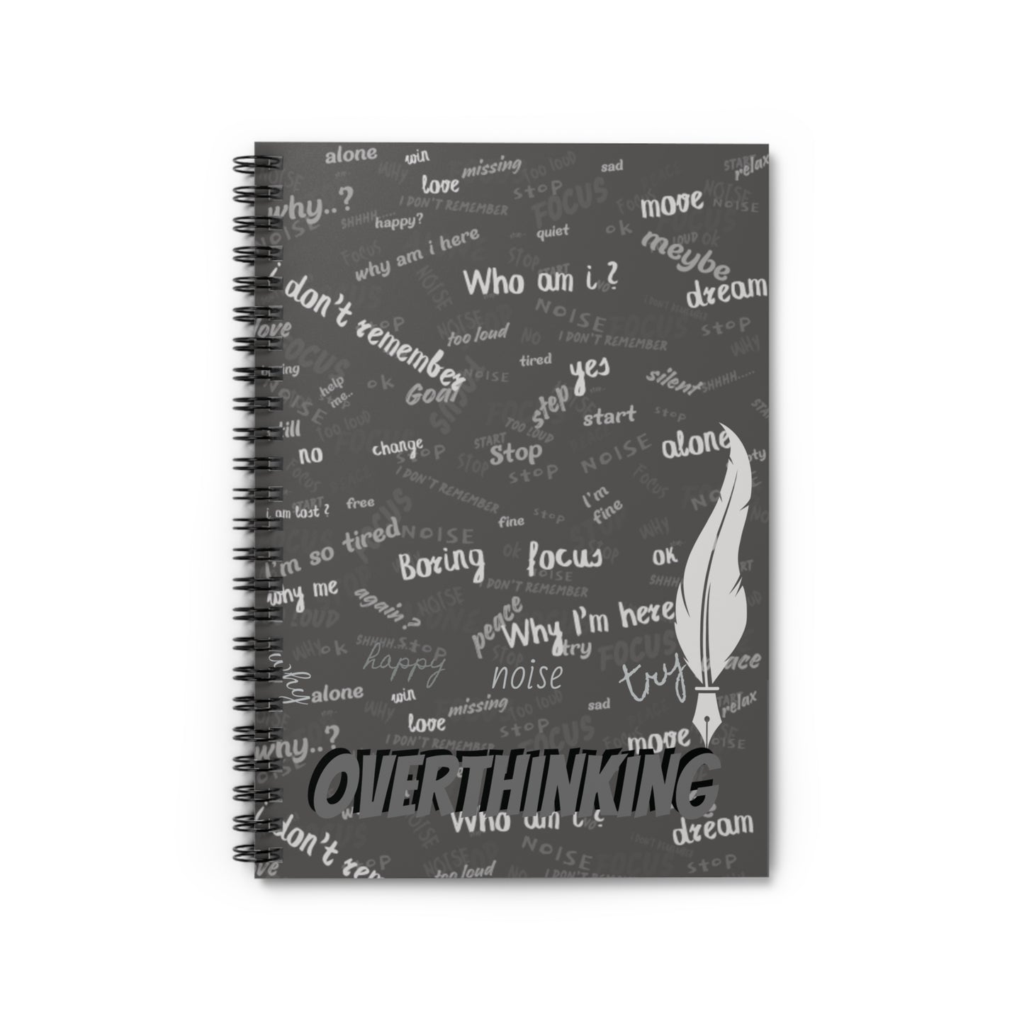 Thought-Provoking Spiral Notebook - Ruled Lines, Grey Aesthetic Stationery, Inspirational Journal, Gift for Writers, Back to School Supplies