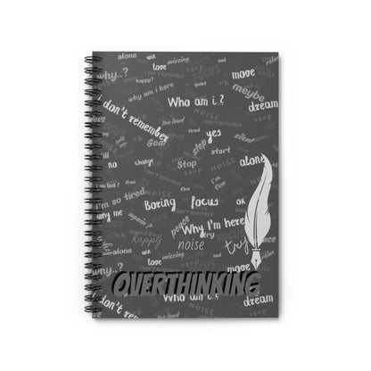 Thought-Provoking Spiral Notebook - Ruled Lines, Grey Aesthetic Stationery, Inspirational Journal, Gift for Writers, Back to School Supplies