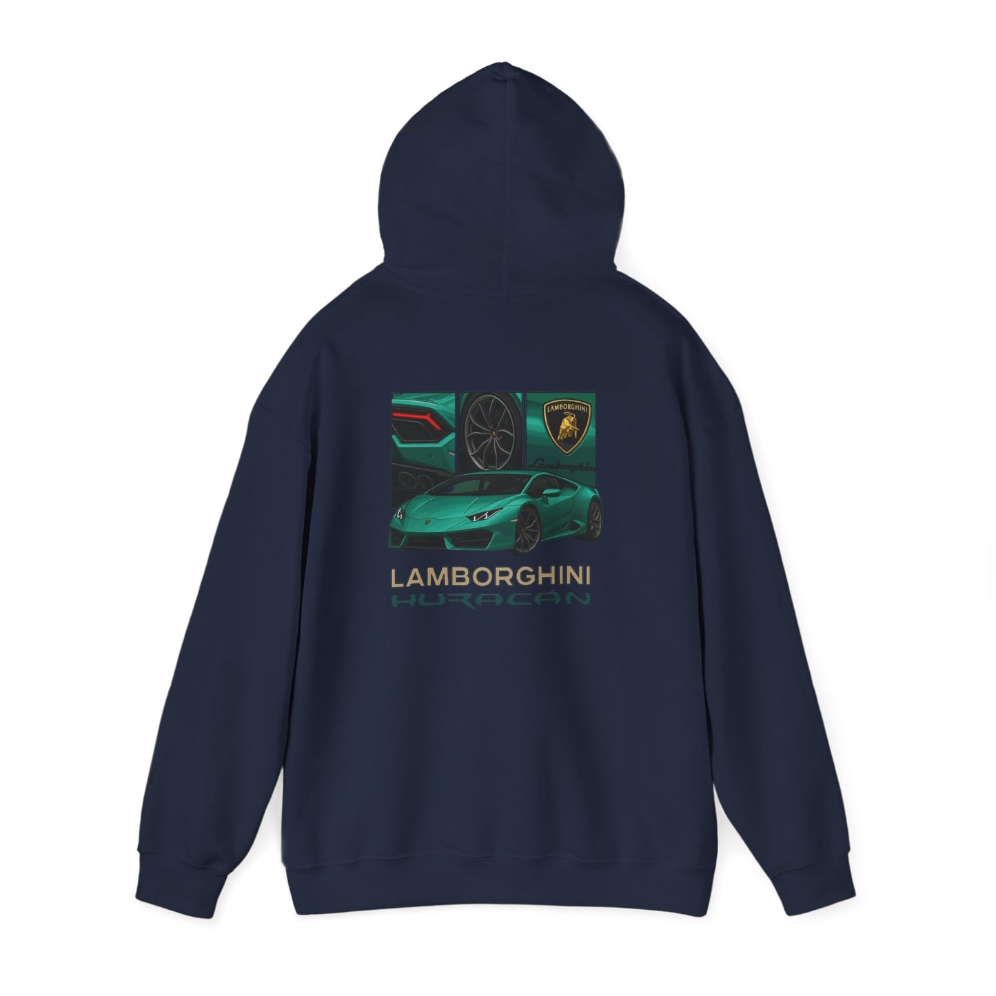 Lamborghini Huracán Graphic Hoodie — White Luxury Sports Car Pullover