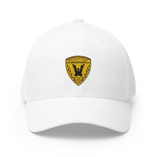 Embroidered Gold Shield Cap — Small Eagle Crest Baseball Hat