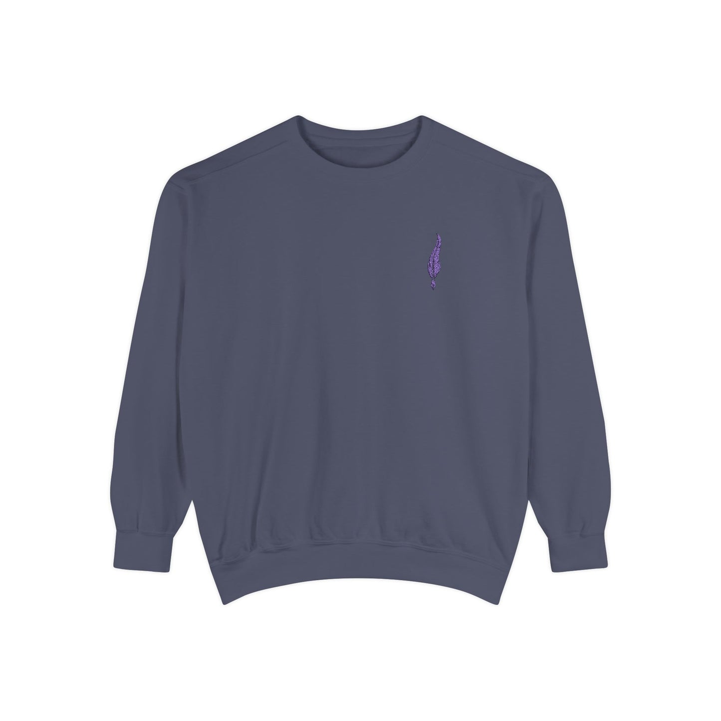 Lavender Stem Sweatshirt — Minimal Floral Crewneck