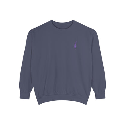 Lavender Stem Sweatshirt — Minimal Floral Crewneck