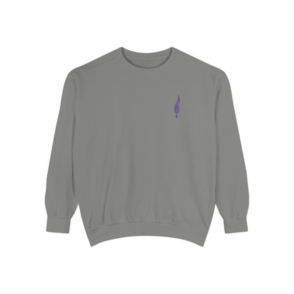 Lavender Stem Sweatshirt — Minimal Floral Crewneck