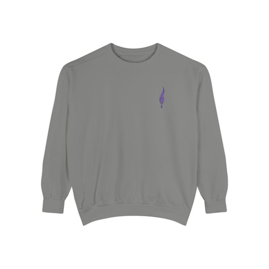 Lavender Stem Sweatshirt — Minimal Floral Crewneck
