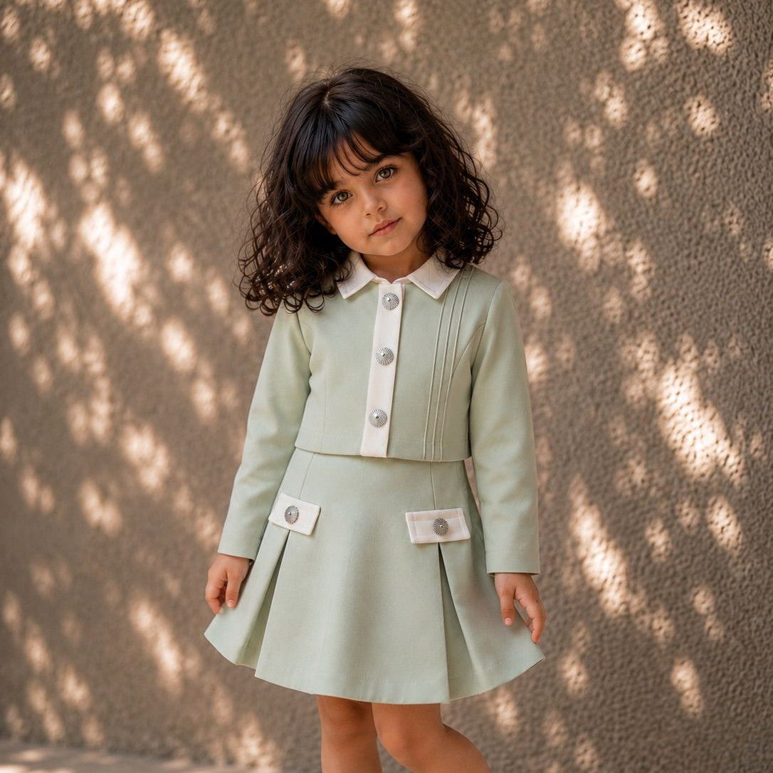watar cropped blazer & A-line skirt set
