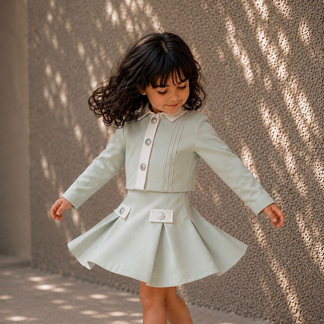 watar cropped blazer & A-line skirt set